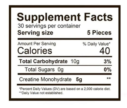 Beast Bites Creatine Infused Gummies, Blue Raspberry