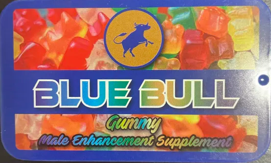 Blue Bull Gummy Tin Case Male