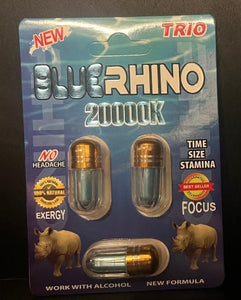 Rhino: Blue Rhino Trio 20000K Male Enhancement