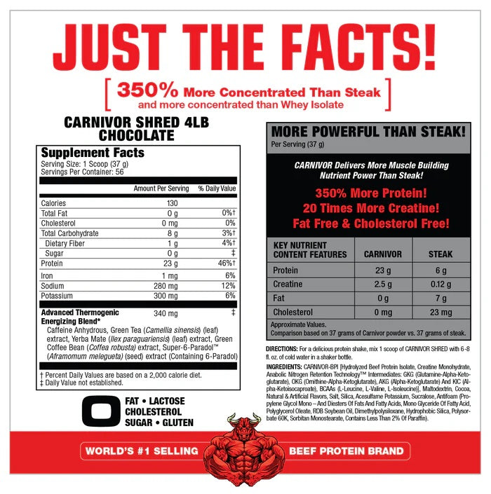Musclemeds: Carnivor Shred 3.8lb, Vanilla Caramel