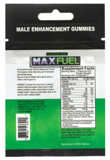 MaxFuel Green Apple Flavor Male  Gummy