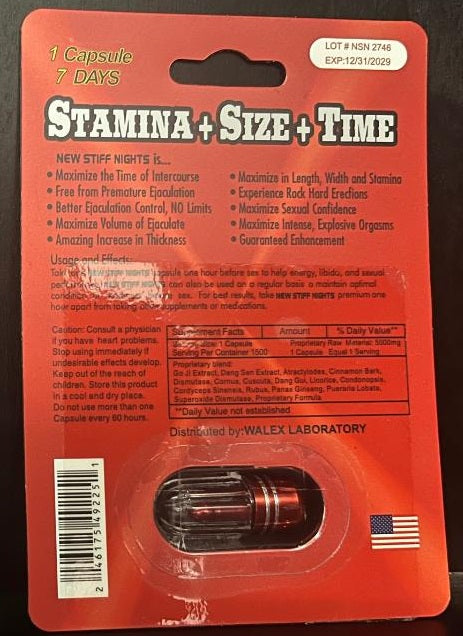 New Stiff Nights 10000K Male  Capsule