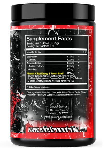 Elite Form: Phenom X, Pre Workout Masterpiece