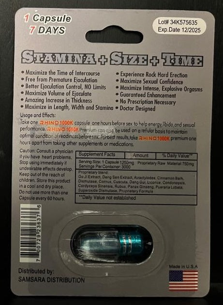 Rh1n0 1000K Male  Capsule