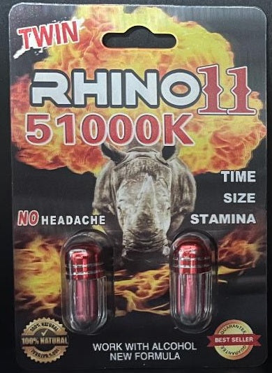 Rhino 11 51000K Double Capsule Male Enhancement