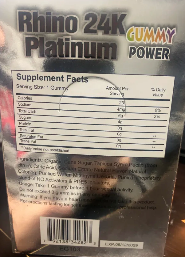 Rh1n0 24k Platinum Gummy Male