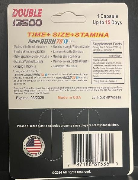 Rh1n0 Rush 70XP 13500 Double Capsule