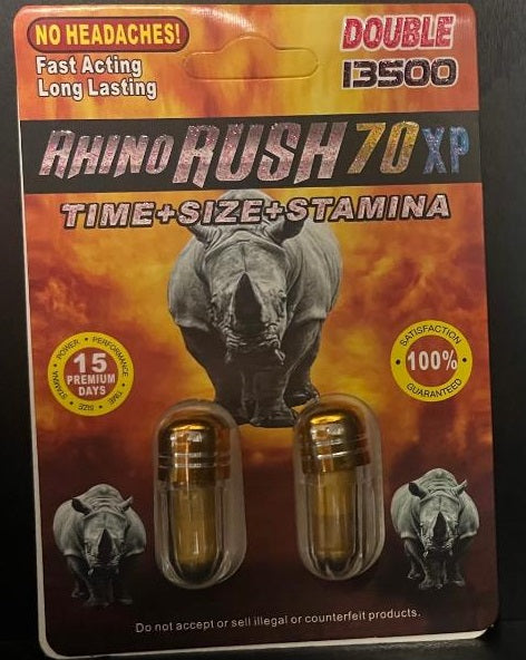 Rhino Rush 70XP 13500 Double Capsule
