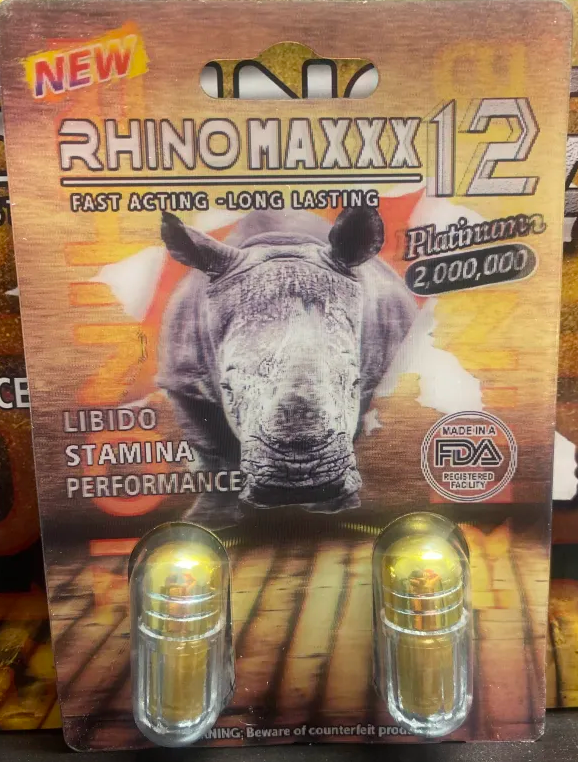 Rh1n0 Maxxx 12 Platinum 2,000,000 Double Capsule Male