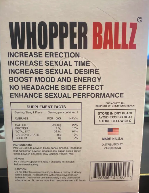 Whopper Ballz Chocolate Male