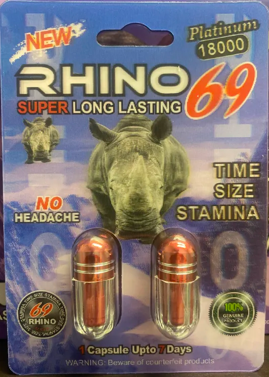 Rhino 69 Super Long Lasting Platinum 18000 Double Capsule Male Enhancement