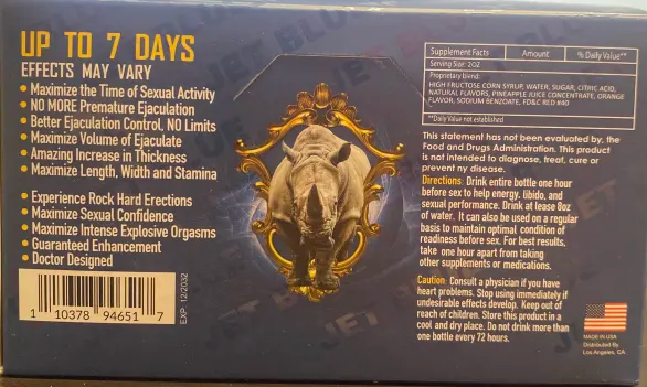 Rh1n0 Jet Blue 98800 Liquid Shot Male