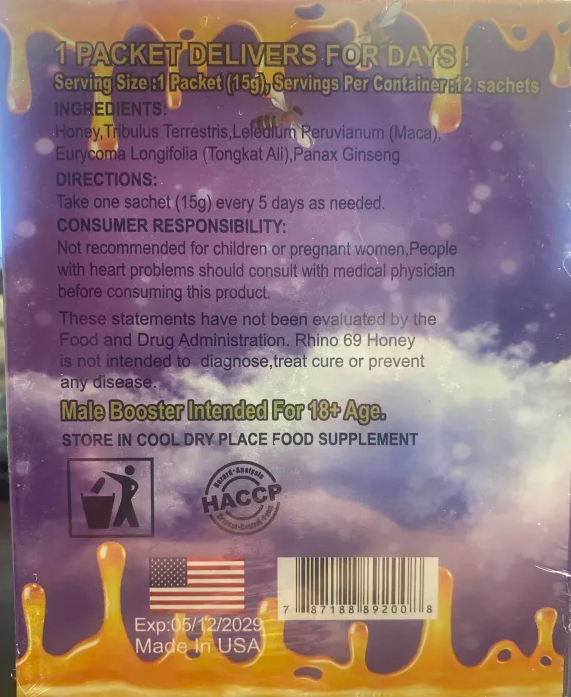 Rh1n0 69 Purple Honey Sachet Male