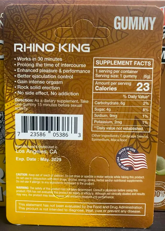 Rh1n0 King Gold Double Gummy Male