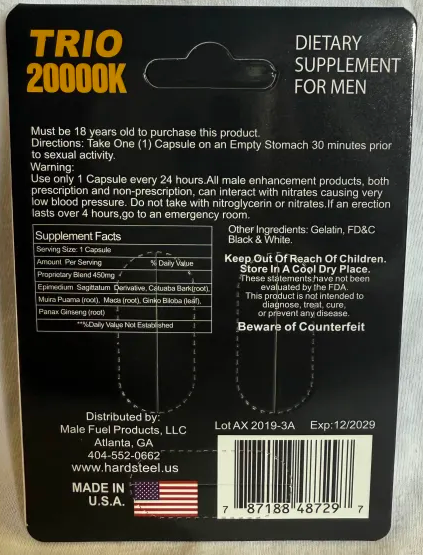 Hard Steel Trio 20000K Male