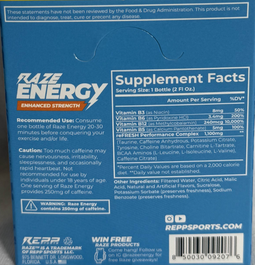 Repp Sports: Raze Energy Shooter, 4 Pack