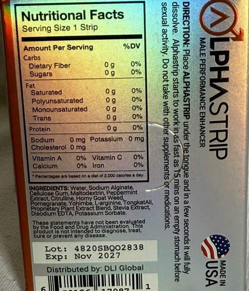 Alpha Strip 7X, 72hrs Male  (1 Strip-Orange)