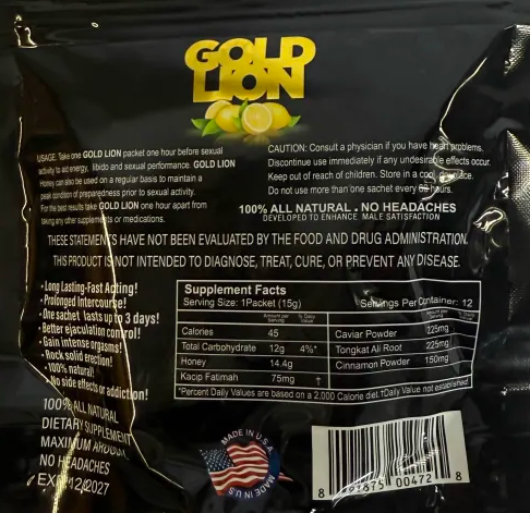 Gold Lion Honey Lemon Sachet Male