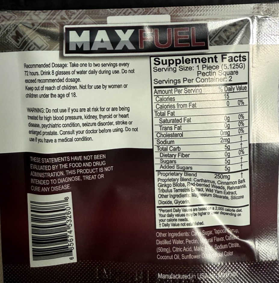 MaxFuel Pineapple Flavor Male  Gummy