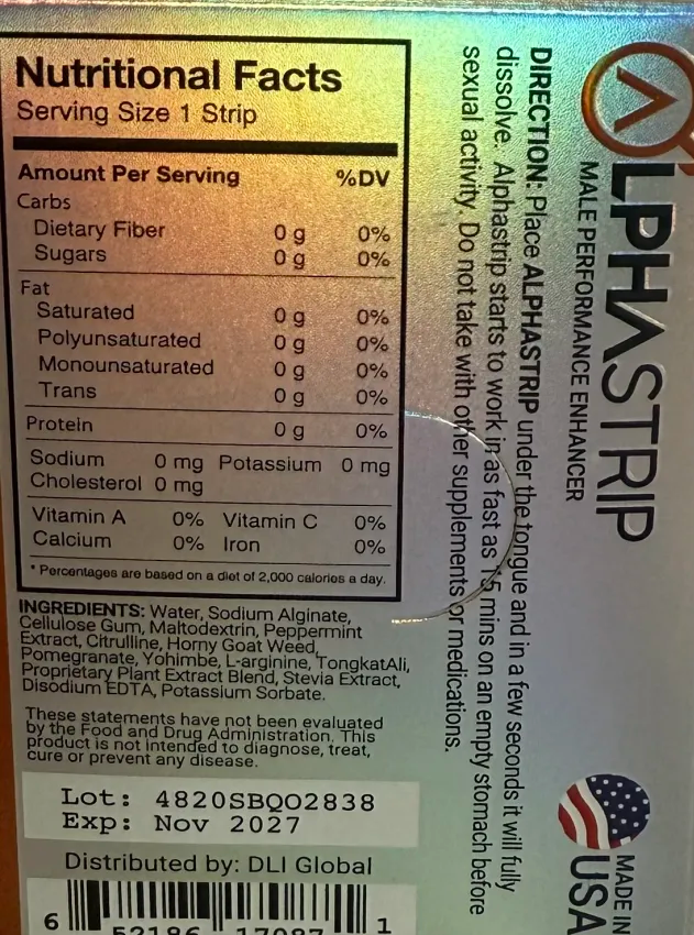 Alpha Strip 7X, 72hrs Male  (3 Pack) Orange Packs