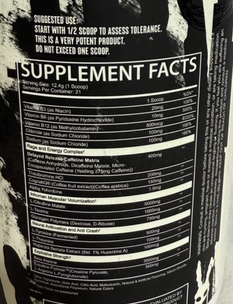 Afterdark: Inhuman Pre-Workout
