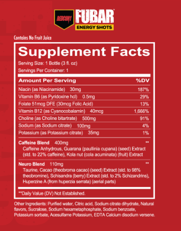 Redcon1: FUBAR Energy Shot, Cherry Lime