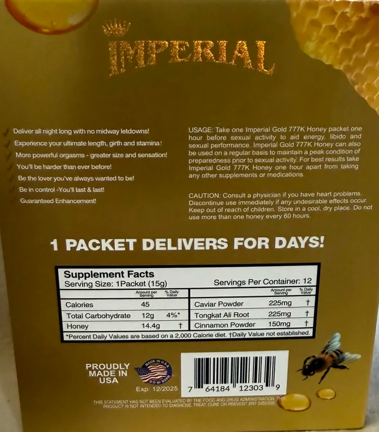 Imperial Gold 777K Honey Male enhance
