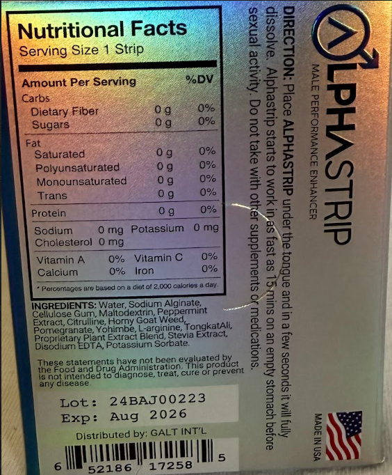 Alpha Strip 7X Male, 3 Strip Blue Box