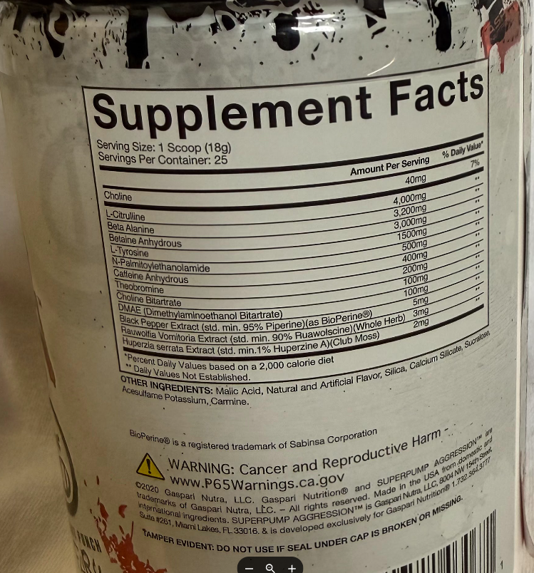 Gaspari: Superpump Aggression Prewokout