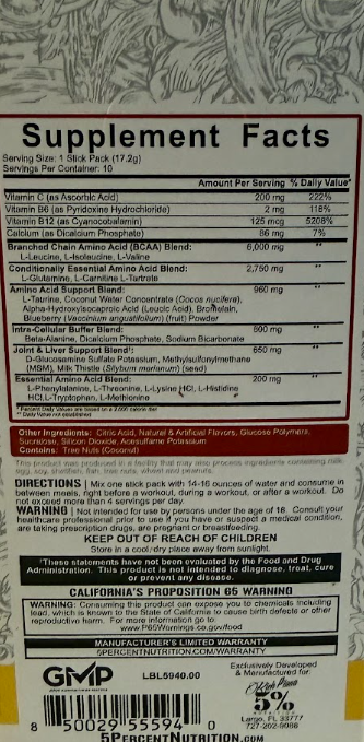 5% Nutrition: All Day You May Stick Packs, Italian Lemon Ice