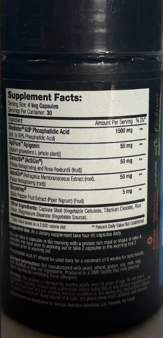 SNS: Phosphatidic Acid XT, 120 Capsules