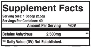 Axe & Sledge: Betaine, 40 Servings