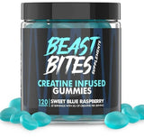 Beast Bites Creatine Infused Gummies, Blue Raspberry