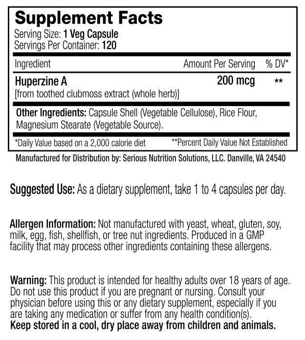 SNS: Huperzine XT, 120 Capsules