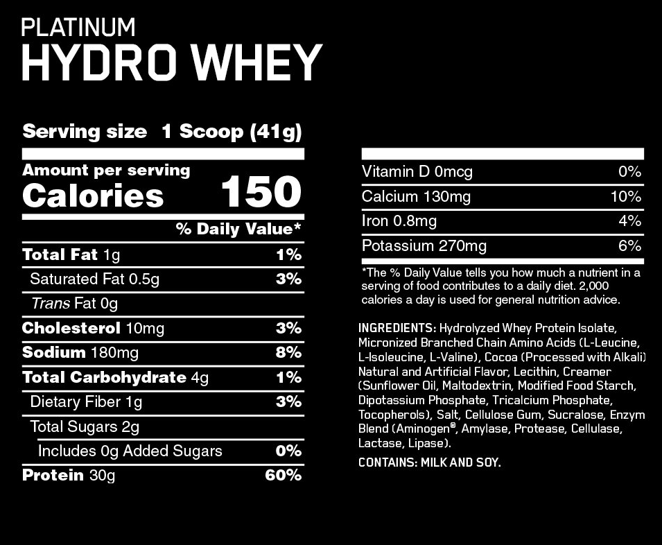 Optimum: Platinum Hydro Whey, 40 Servings