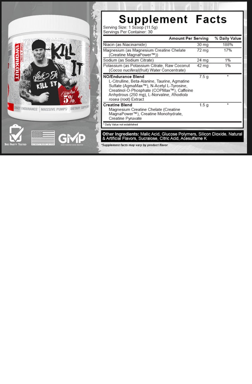 5% Nutrition: KILL IT, Supplement Facts