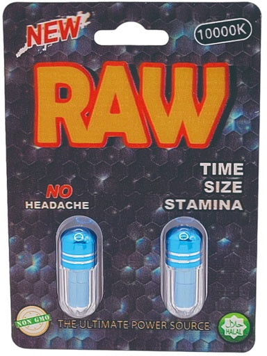 Raw Blue 10000k Male Enhancement Double Capsule