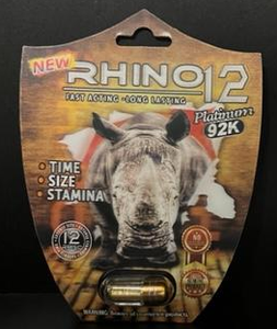 Rhino: 12 Platinum 92k Male Enhancement
