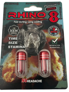 Rhino: 8 Platinum 2000k Double, Male Enhacement