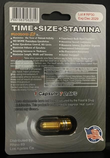 Rh1n0 69 Platinum 100K Super Long Lasting Capsule
