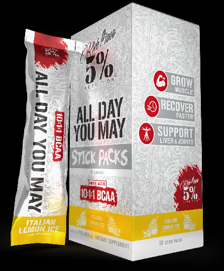 5% NUTRITION: ALL DAY YOU MAY STICK PACKS, ITALIAN LEMON ICE