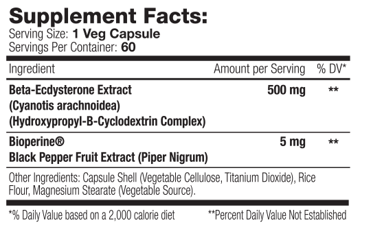 Muscle Addiction: Beta Ecdysterone 500, 60 Capsules