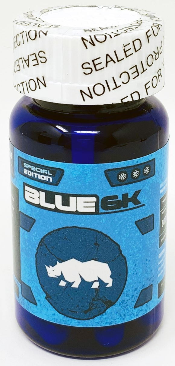 Rhino: Blue 6k Male Enhancement, 6 Count Bottle