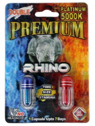 RHINO: PREMIUM PLATINUM 5000K DOUBLE, MALE ENHANCEMENT