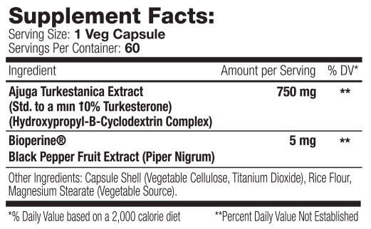 Muscle Addiction: Turkesterone 750, 60 Capsules